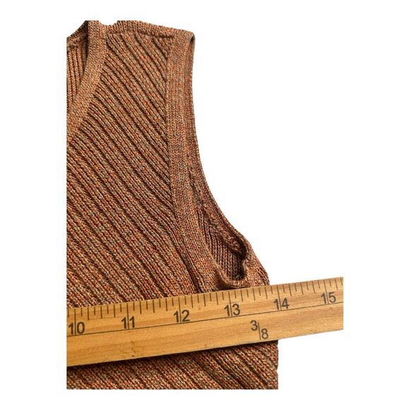 Sigrid Olsen Womens Knit Dark Orage Sleeveless Round V-Neck Tank Top XS Small - Picture 7 of 12